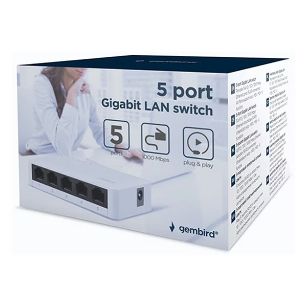 Gembird Gigabit switch | Gembird | 5 poorten (1 Gbps) NSW-G5-02 K020610088 - 4