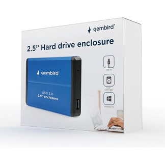 Gembird Harde schijf behuizing | Gembird | 2.5 inch (USB 3.0, SATA, Aluminum, Blauw) EE2-U3S-2-B K170302196 - 2