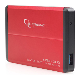 Gembird Harde schijf behuizing | Gembird | 2.5 inch (USB 3.0, SATA, Aluminum, Rood) EE2-U3S-2-R K170302197 - 1