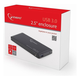 Gembird Harde schijf behuizing | Gembird | 2.5 inch (USB 3.0, SATA, Aluminum, Zwart) EE2-U3S-2 K170302195 - 2