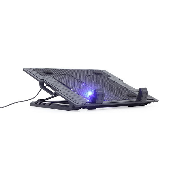 Gembird Laptopstandaard | Gembird | Tot 17 inch (Koelfunctie, Ergonomisch, Verstelbaar, USB-poort, led) NBS-1F17T-01 K101501117 - 1