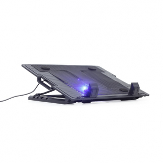 Gembird Laptopstandaard | Gembird | Tot 17 inch (Koelfunctie, Ergonomisch, Verstelbaar, USB-poort, led) NBS-1F17T-01 K101501117 - 1