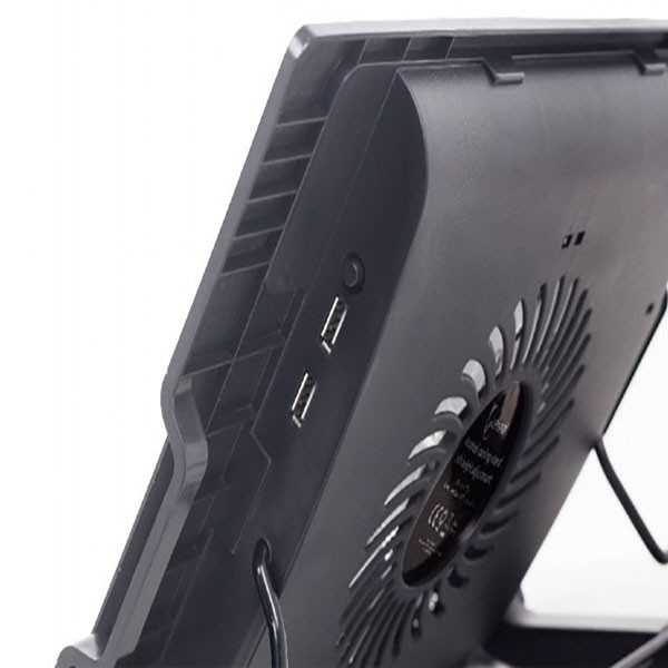 Gembird Laptopstandaard | Gembird | Tot 17 inch (Koelfunctie, Ergonomisch, Verstelbaar, USB-poort, led) NBS-1F17T-01 K101501117 - 2