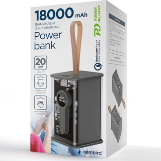 Gembird Powerbank | Gembird | 18.000 mAh (USB C, USB A, 20W) PB18-TQC3-01 K105005198 - 3