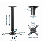 Gembird Projector beugel | Gembird | Plafond (Draai-, kantel- en zwenkbaar, 13 kg, Zwart) CM-B-01 K101501149 - 5