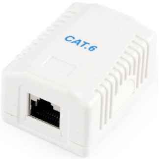 Gembird RJ45 wandcontactdoos | FTP (RJ45, Cat6, Horizontaal, Opbouw) NCAC-1F6-01 K170108351 - 