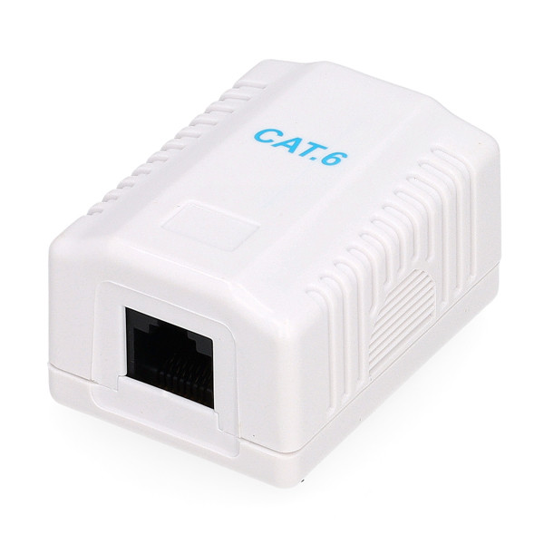 Gembird RJ45 wandcontactdoos | UTP (RJ45, Cat6, Horizontaal, Opbouw) NCAC-1U6-01 K170108353 - 1