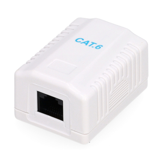 Gembird RJ45 wandcontactdoos | UTP (RJ45, Cat6, Horizontaal, Opbouw) NCAC-1U6-01 K170108353