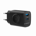 Gembird Snellader | Gembird | 3-poorts (USB A, USB C, Laadplaat, 20W, Power Delivery, Quick Charge 3.0, Zwart) TA-UC-PDQCW20-01-BK K010221069 - 1