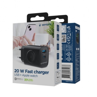 Gembird Snellader | Gembird | 3-poorts (USB A, USB C, Laadplaat, 20W, Power Delivery, Quick Charge 3.0, Zwart) TA-UC-PDQCW20-01-BK K010221069 - 2