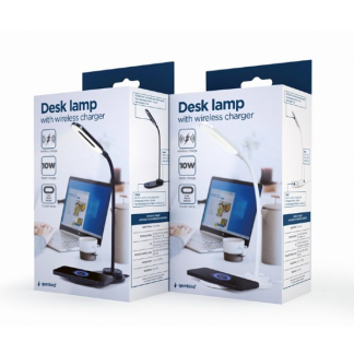 Gembird Tafellamp | Gembird (Draadloze Qi oplader, LED, Dimbaar, Touchbediening, 2700-7072K, Zwart) TA-WPC10-LED-01 K150204379 - 