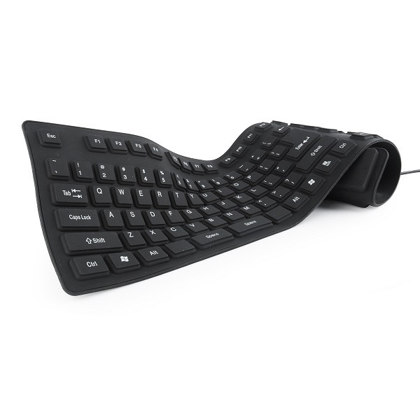 Gembird Toetsenbord | Gembird (Flexibel, USB interface, OTG adapter) KB-109F-B K101502027 - 1