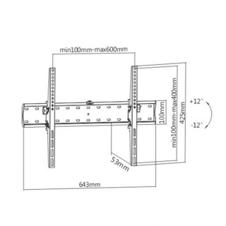 Gembird Tv beugel | Gembird | 37 tot 70 inch (Kantelbaar, Max. 40 kg) WM-70T-02 K101501181 - 5