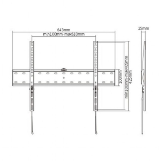 Gembird Tv beugel | Gembird | 37 tot 70 inch (Vast, Max. 40 kg) WM-70F-01 K101501185 - 5