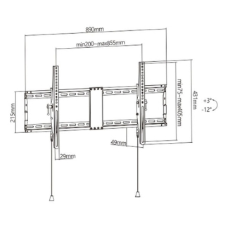 Gembird Tv beugel | Gembird | 43 tot 90 inch (Kantelbaar, Max. 70 kg) WM-90T-01 K101501183 - 5