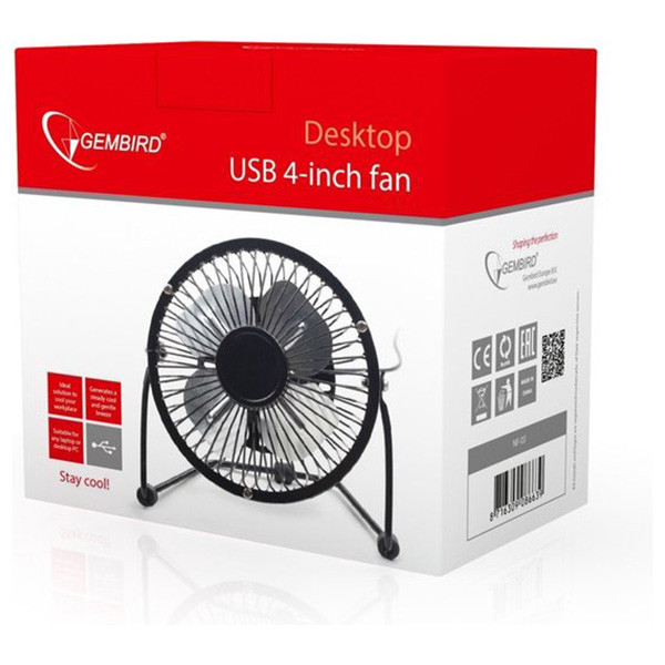 Gembird USB ventilator | Gembird | Ø 10 cm (360° draaibaar, Zwart) NF-03 K170104071 - 5