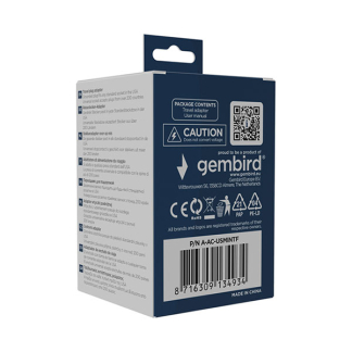 Gembird Wereldstekker | Gembird | Wereld naar Type B (Geaard) A-AC-USMINTF K050801092 - 9