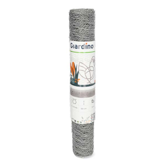 Giardino Kippengaas | Giardino | 10 m x 50 cm (Maaswijdte 25 x 25 mm, Metaal, Zilver) 3940071 K170105633 - 3