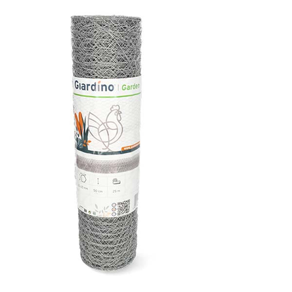 Giardino Kippengaas | Giardino | 25 m x 50 cm (Maaswijdte 25 x 25 mm, Metaal, Zilver) 3940171 K170105634 - 3