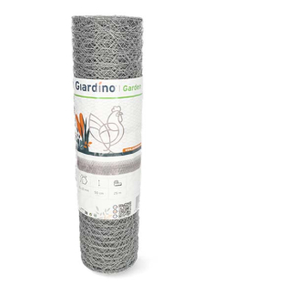 Giardino Kippengaas | Giardino | 25 m x 50 cm (Maaswijdte 25 x 25 mm, Metaal, Zilver) 3940171 K170105634 - 3