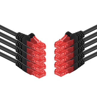 10 stuks | Netwerkkabel | Cat6 U/UTP | 0.25 meter (Zwart)
