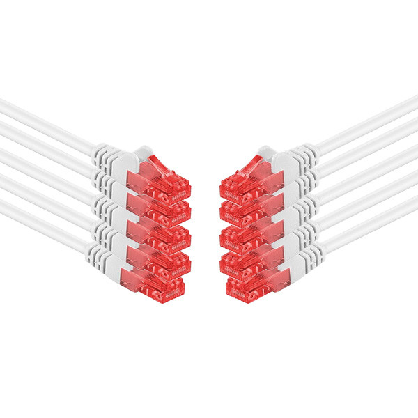 Goobay 10 stuks | Netwerkkabel | Cat6 U/UTP | 0.5 meter (Wit)  V010605201 - 1