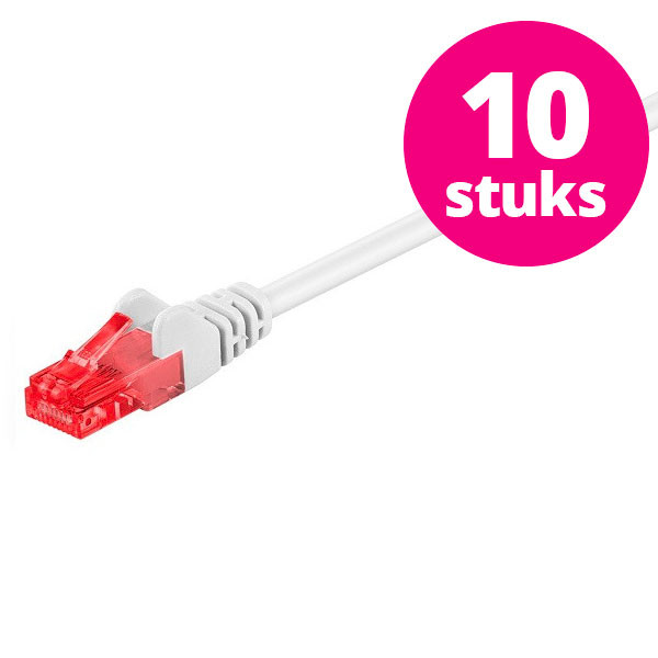 Goobay 10 stuks | Netwerkkabel | Cat6 U/UTP | 3 meter (Wit)  V010605205 - 1