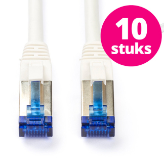 Goobay 10 stuks | Netwerkkabel | Cat6a S/FTP | 1 meter (Wit)  V010610358 - 