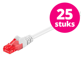 Goobay 25 stuks | Netwerkkabel | Cat6 U/UTP | 0.5 meter (Wit)  W010605201 - 