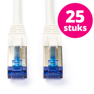 Goobay 25 stuks | Netwerkkabel | Cat6a S/FTP | 1 meter (Wit)  W010610358 - 