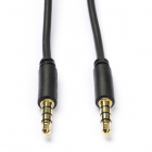 3.5 mm jack kabel | Goobay | 0.5 meter (4-polig, Stereo, Verguld, 100% koper)