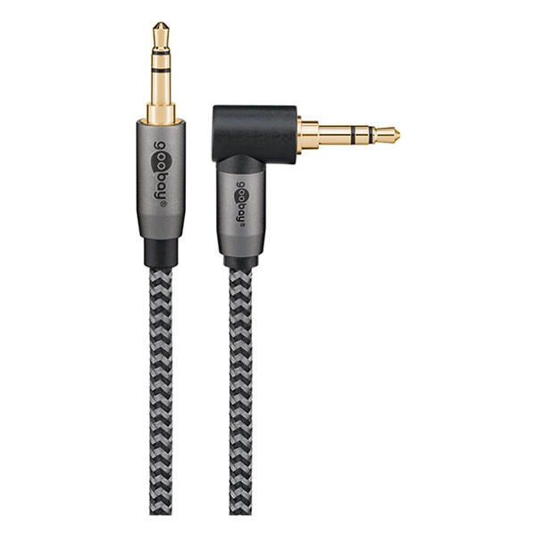 Goobay 3.5 mm jack kabel | M ↔ M  | Goobay Plus | 0.5 m (Stereo, Haakse connector, 3-polig) 65277 K010411040 - 1