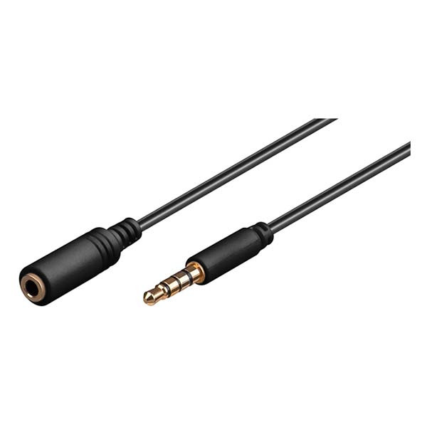 Goobay 3.5 mm jack verlengkabel | V ↔ M | Goobay | 0.5 meter (Stereo, Verguld, 100% koper, 4-polig, Zwart) 62476 K010412092 - 2