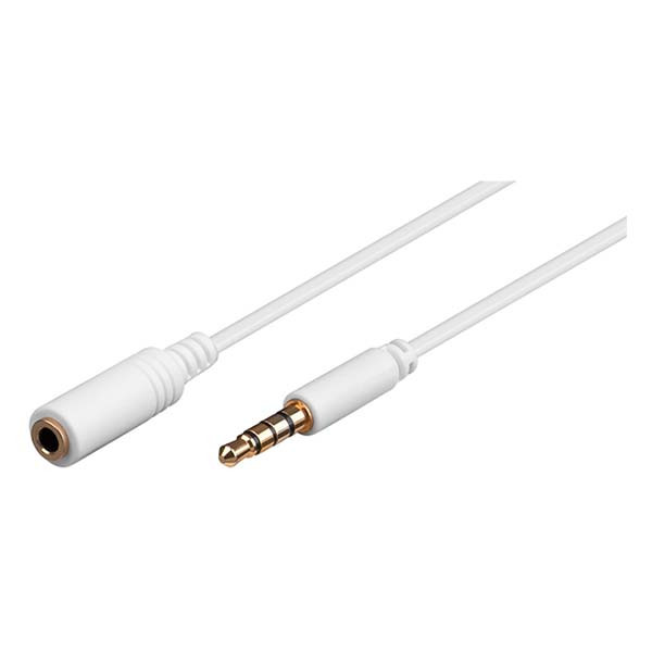 Goobay 3.5 mm jack verlengkabel | V ↔ M | Goobay | 1 meter (4-polig, Stereo, Verguld, 100% koper, Wit) 62360 K010412087 - 2