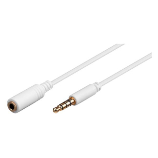 Goobay 3.5 mm jack verlengkabel | V ↔ M | Goobay | 5 meter (Stereo, Verguld, 100% koper, 4-polig, Wit) 62364 K010412091 - 2