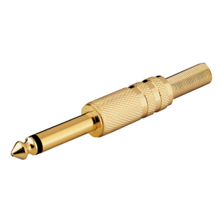 Goobay 6.35 mm jack plug | M | Goobay (Mono, Metalen behuizing, Verguld, 2-polig) 11024 K010411104