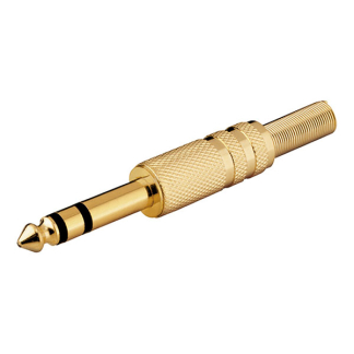 Goobay 6.35 mm jack plug | M | Goobay (Stereo, Metalen behuizing, Verguld, 2-polig) 11038 K010411106