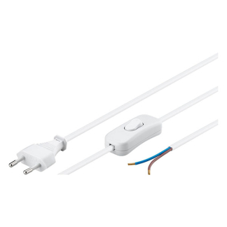 Goobay Aansluitsnoer | Goobay | 1.5 meter (2x 0.75mm², Met schakelaar, Wit) 51349 K010802225 - 2