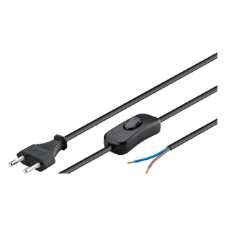 Goobay Aansluitsnoer | Goobay | 1.5 meter (2x 0.75mm², Met schakelaar, Zwart) 51350 K010802226 - 2