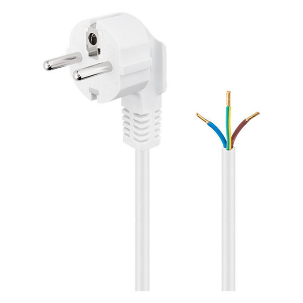 Goobay Aansluitsnoer | Goobay | 2 meter (3x 0.75 mm², Randaarde, Haakse stekker, Wit) 93311 K010802230 - 1