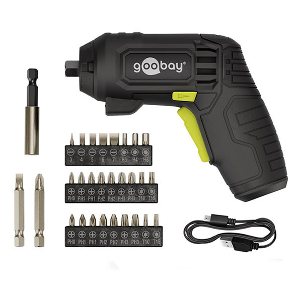 Goobay Accu schroevendraaier | Goobay (5V, Ingebouwde accu, Incl. 28 bits) 77818 K180108129 - 2