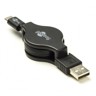Goobay Apple oplaadkabel | USB C 2.0 | 1 meter (Uittrekbaar, Zwart) 45743 M010214050 - 