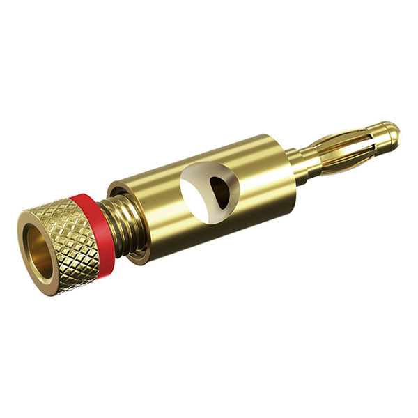 Goobay Banaanstekker | M | Goobay (Verguld, Schroefklem, 4 mm, Rood) 11684 K010411143 - 1