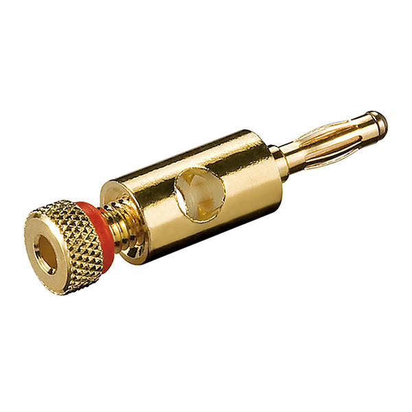 Goobay Banaanstekker | M | Goobay (Verguld, Schroefklem, 4 mm, Rood) 11684 K010411143 - 2