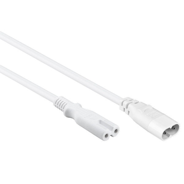 Goobay C7 verlengkabel | Goobay | 2 meter (2x 0.75 mm², Wit) 97200 K010806209 - 1