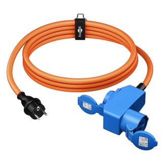 Goobay CEE verloopkabel | Goobay | 1.5 meter (16A, 230V, 3x2.5mm², IP44, Schuko naar CEE en schuko contrastekker, 90°) 76222 K010806277