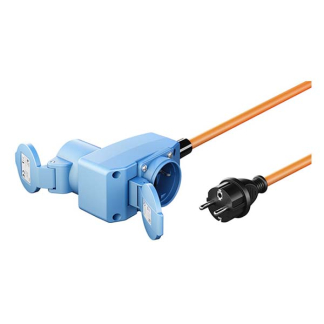 Goobay CEE verloopkabel | Goobay | 1.5 meter (16A, 230V, 3x2.5mm², IP44, Schuko naar CEE en schuko contrastekker, 90°) 76222 K010806277 - 2