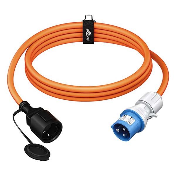 Goobay CEE verloopkabel | Goobay | 1.5 meter (16A, 230V, 3x2.5mm², IP44, Schuko naar CEE mannelijk) 76223 K010806271 - 1