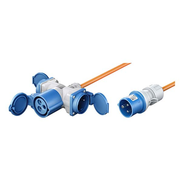 Goobay CEE verloopkabel | Goobay | 5 meter (16A, 230V, IP44, CEE naar 1x CEE-koppeling en 2x veiligheidskoppeling) 76265 K010806266 - 2
