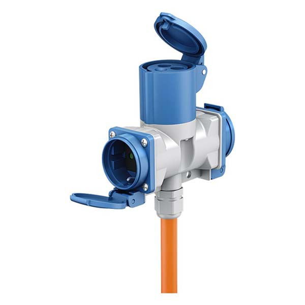 Goobay CEE verloopkabel | Goobay | 5 meter (16A, 230V, IP44, CEE naar 1x CEE-koppeling en 2x veiligheidskoppeling) 76265 K010806266 - 3